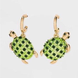 SUGARFIX by BaubleBar 'Shell Yeah'Statement Earrings Turtle NWT